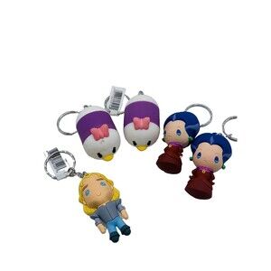 Lot of 5 Keychain DAISY DUCK, Pocahontus, Lady Tremaine, Figural Keyrings